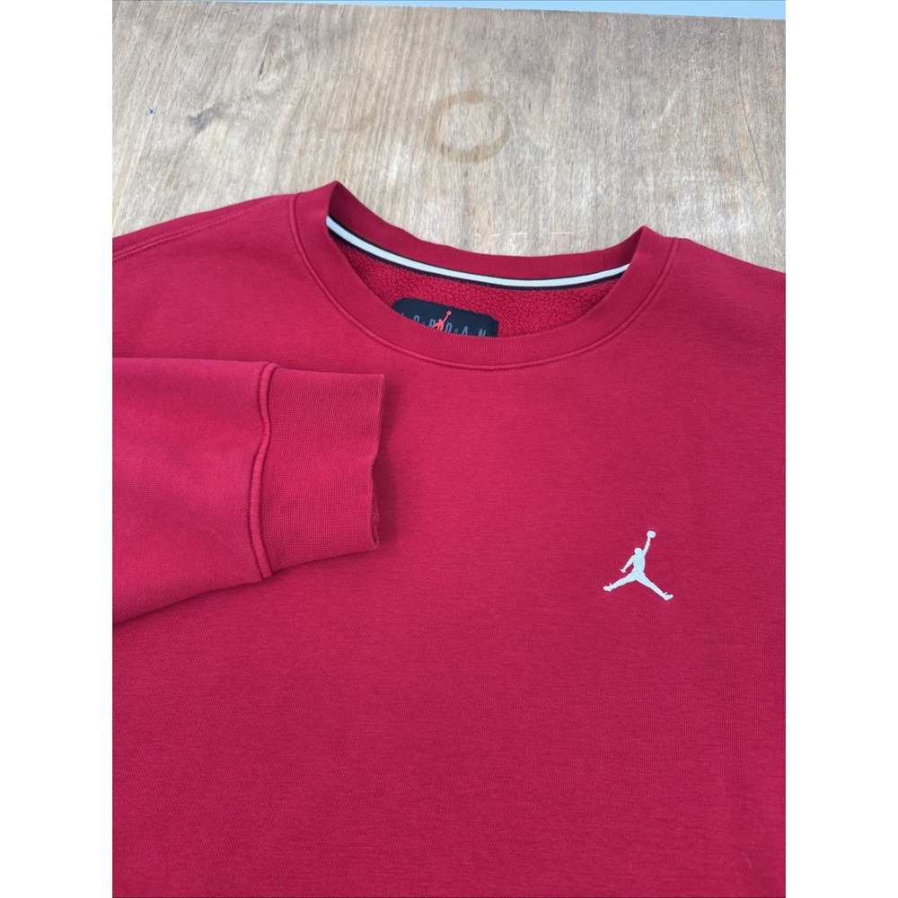 Air Jordan Long Sleeve Crewneck Pullover Sweatshirt Men's L Red‎ Basketball Nike